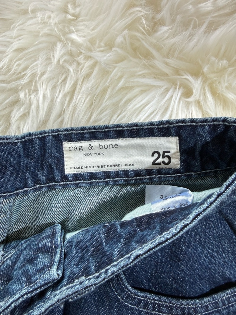rag & bone Barrel Leg Dark Blue Denim Jeans - Picture 7 of 15